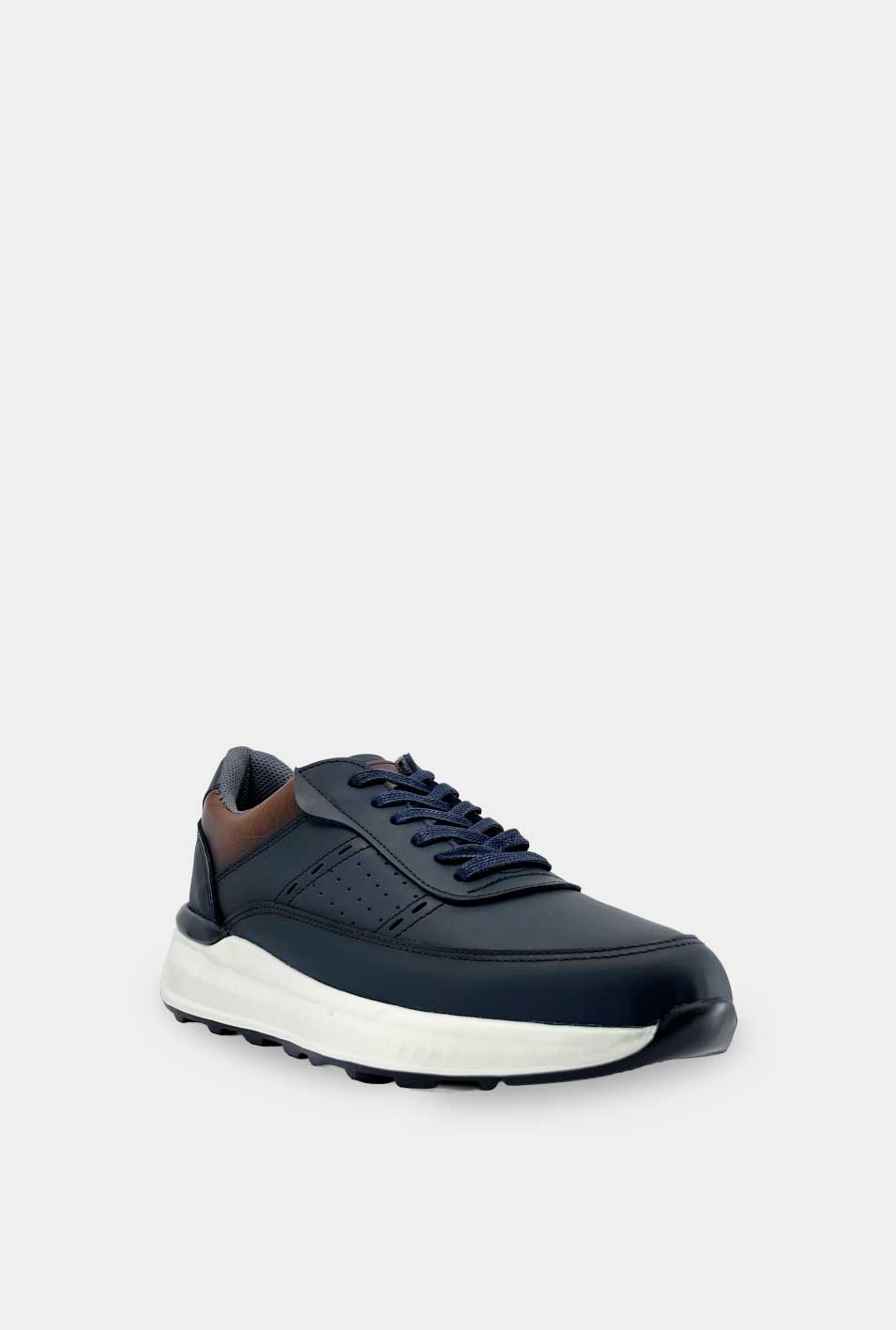 TENIS PARA HOMBRE TREBOL CUERO AZUL