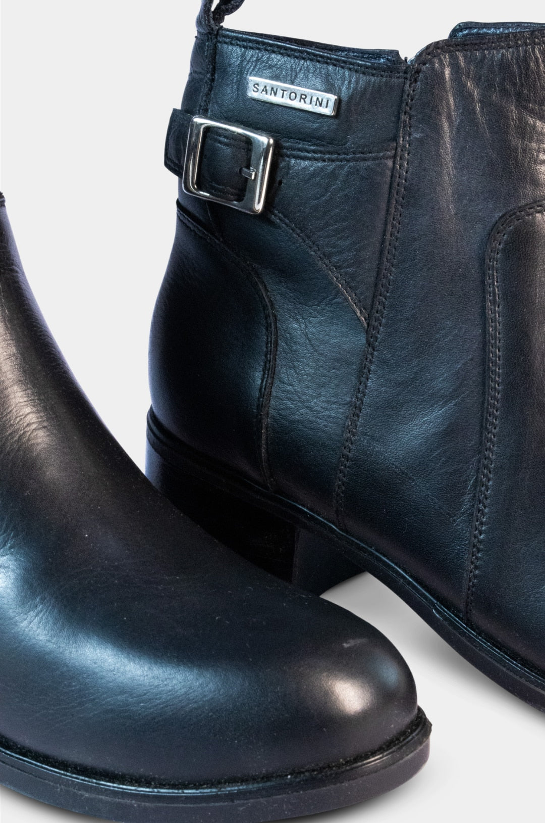 BOTINES PARA MUJER PULINA CUERO NEGRO