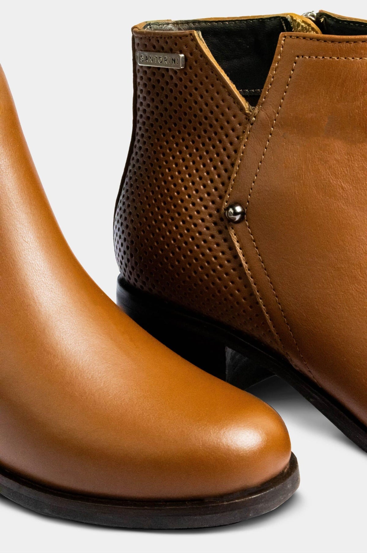 BOTINES PARA MUJER NILUS CUERO MIEL SANTORINI - vista 3