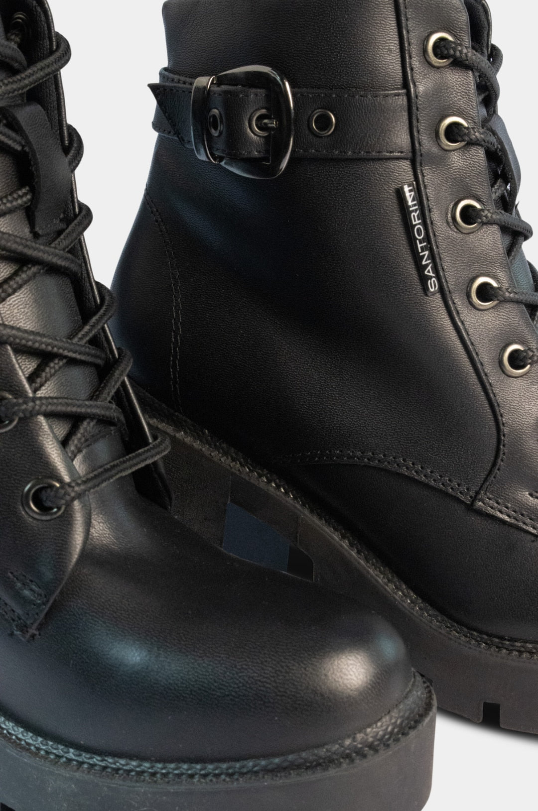 BOTINES PARA MUJER STAR CUERO NEGRO SANTORINI - vista 3