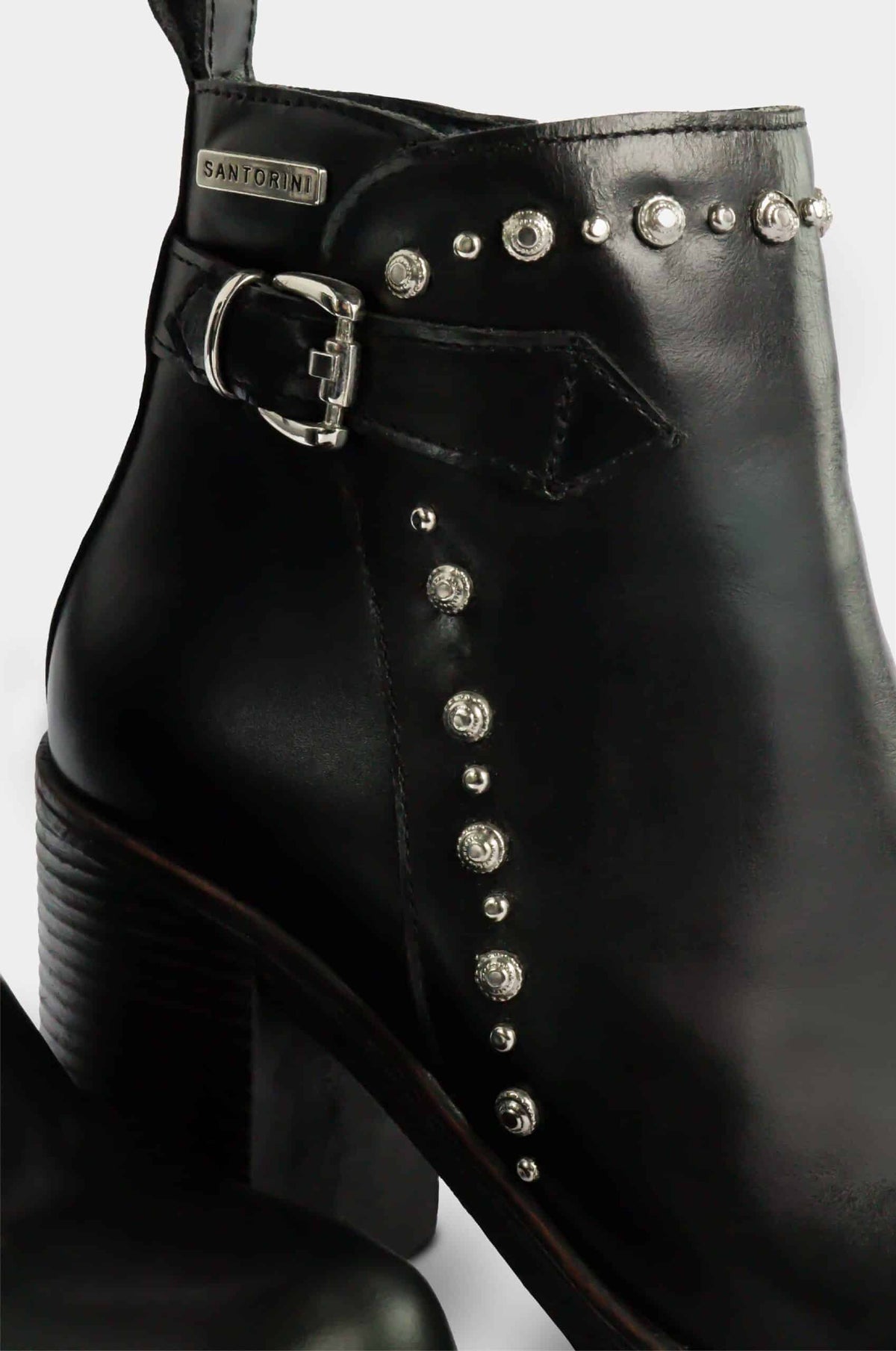BOTINES PARA MUJER WARA CUERO NEGRO SANTORINI - vista 3