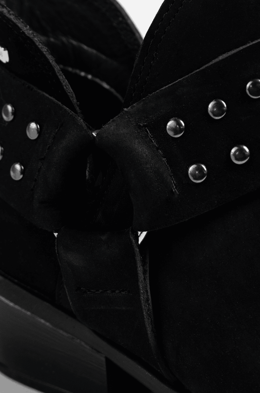 BOTINES PARA MUJER CHIC CUERO NEGRO