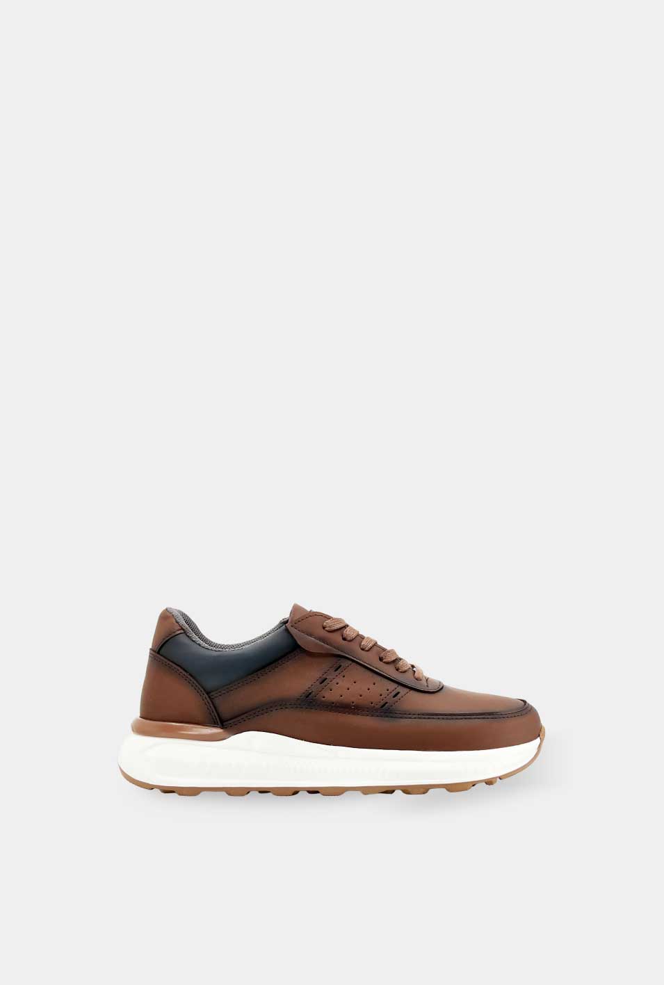 TENIS PARA HOMBRE TREBOL CUERO CAFE