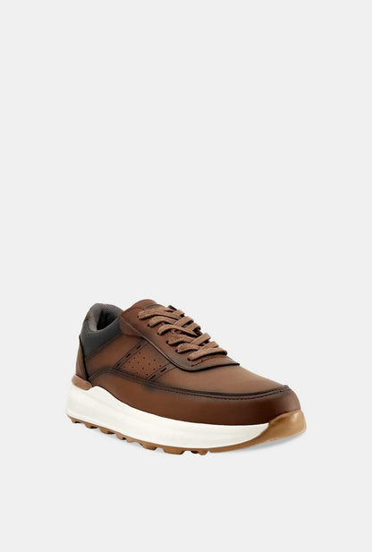 TENIS PARA HOMBRE TREBOL CUERO CAFE