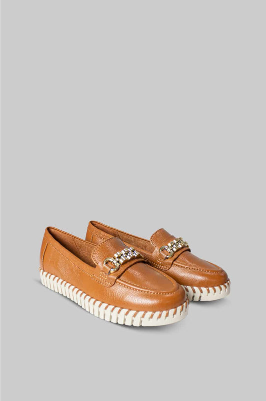 MOCASINES PARA MUJER CECILIA CUERO MIEL