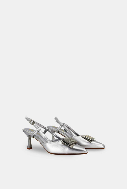 TACONES PARA MUJER SIRA PLATA