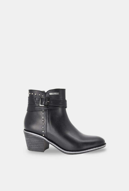 BOTINES PARA MUJER BRILLO NEGRO