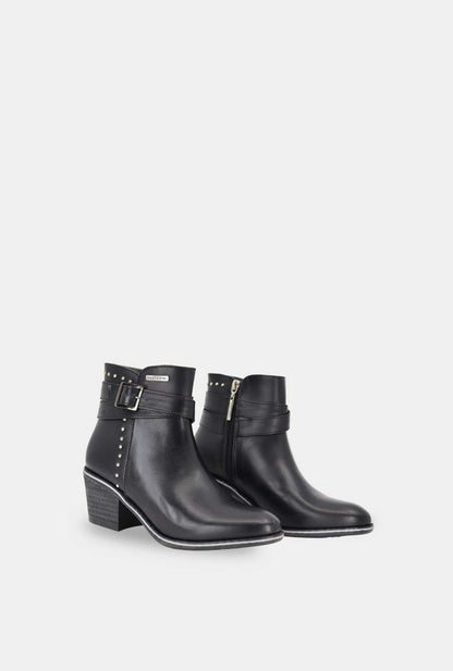 BOTINES PARA MUJER BRILLO NEGRO