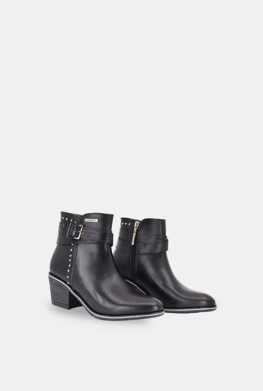BOTINES PARA MUJER BRILLO NEGRO