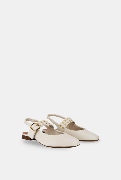 BALETAS PARA MUJER AVELA CUERO BLANCO