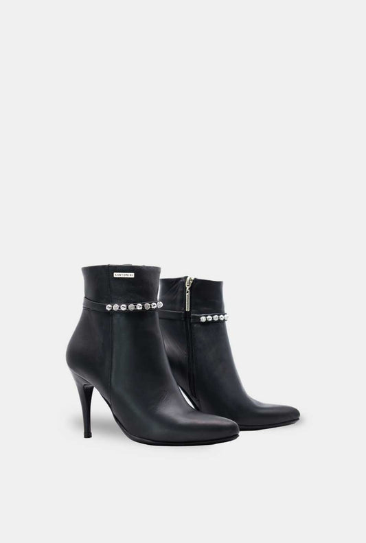 BOTINES PARA MUJER AMATISTA CUERO NEGRO