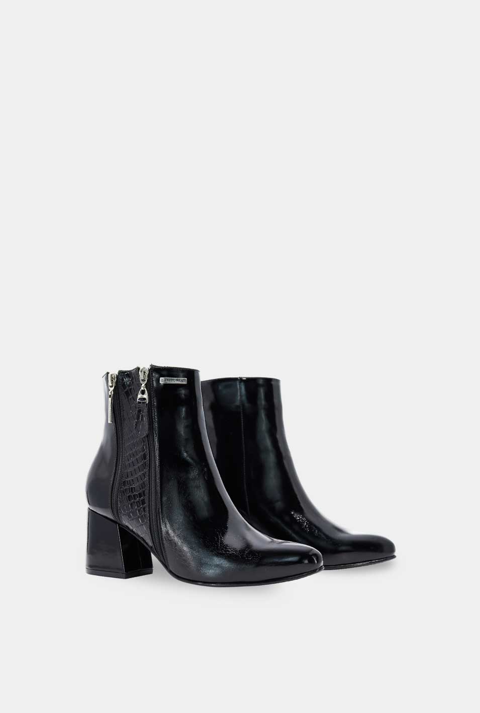 BOTINES PARA MUJER LARA CUERO NEGRO