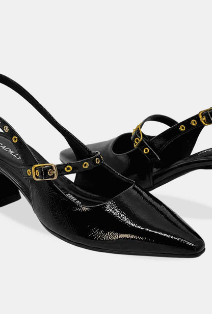 TACONES PARA MUJER GOLD NEGRO