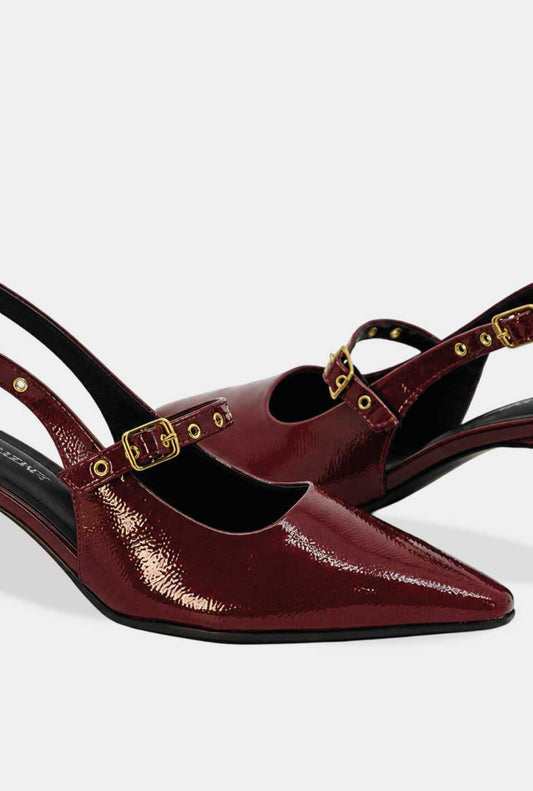 TACONES PARA MUJER GOLD VINOTINTO