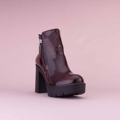 BOTINES PARA MUJER JANA CUERO VINOTINTO