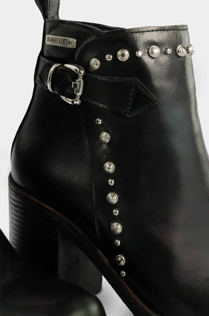 BOTINES PARA MUJER WARA CUERO NEGRO