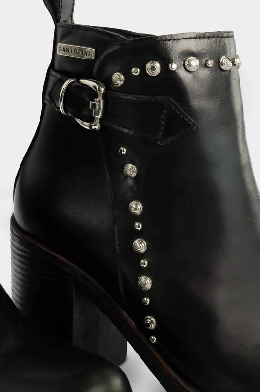 BOTINES PARA MUJER WARA CUERO NEGRO