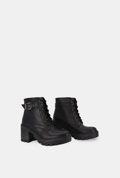 BOTINES PARA MUJER STAR CUERO NEGRO