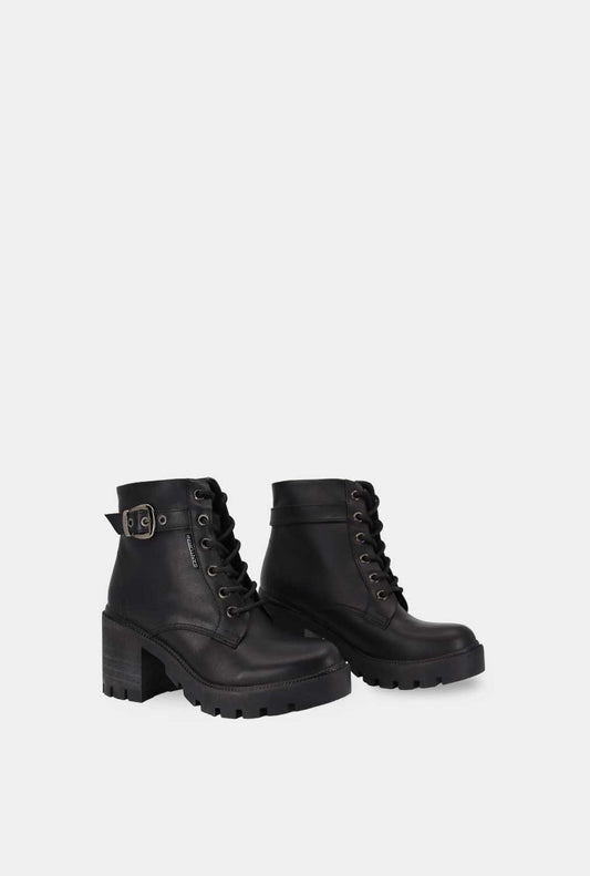 BOTINES PARA MUJER STAR CUERO NEGRO
