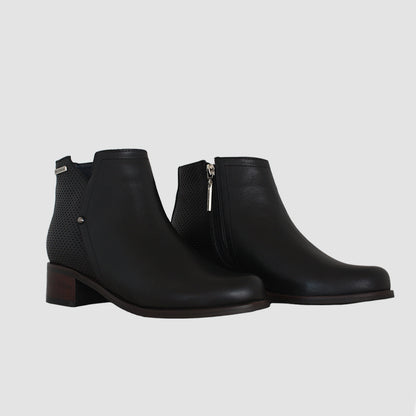 BOTINES PARA MUJER NILUS CUERO NEGRO