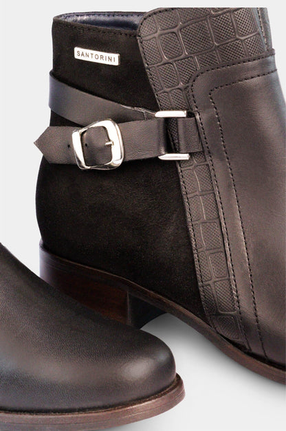BOTINES PARA MUJER PERETEA CUERO NEGRO
