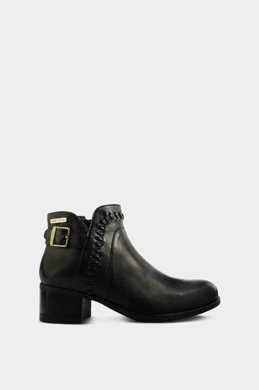 BOTINES PARA MUJER SATEL CUERO NEGRO