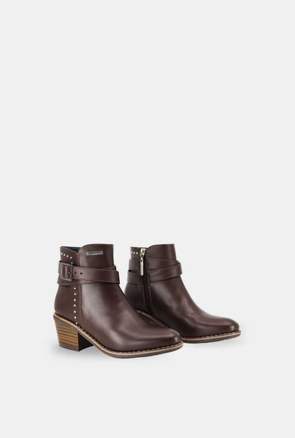 BOTINES PARA MUJER BRILLO CAFE