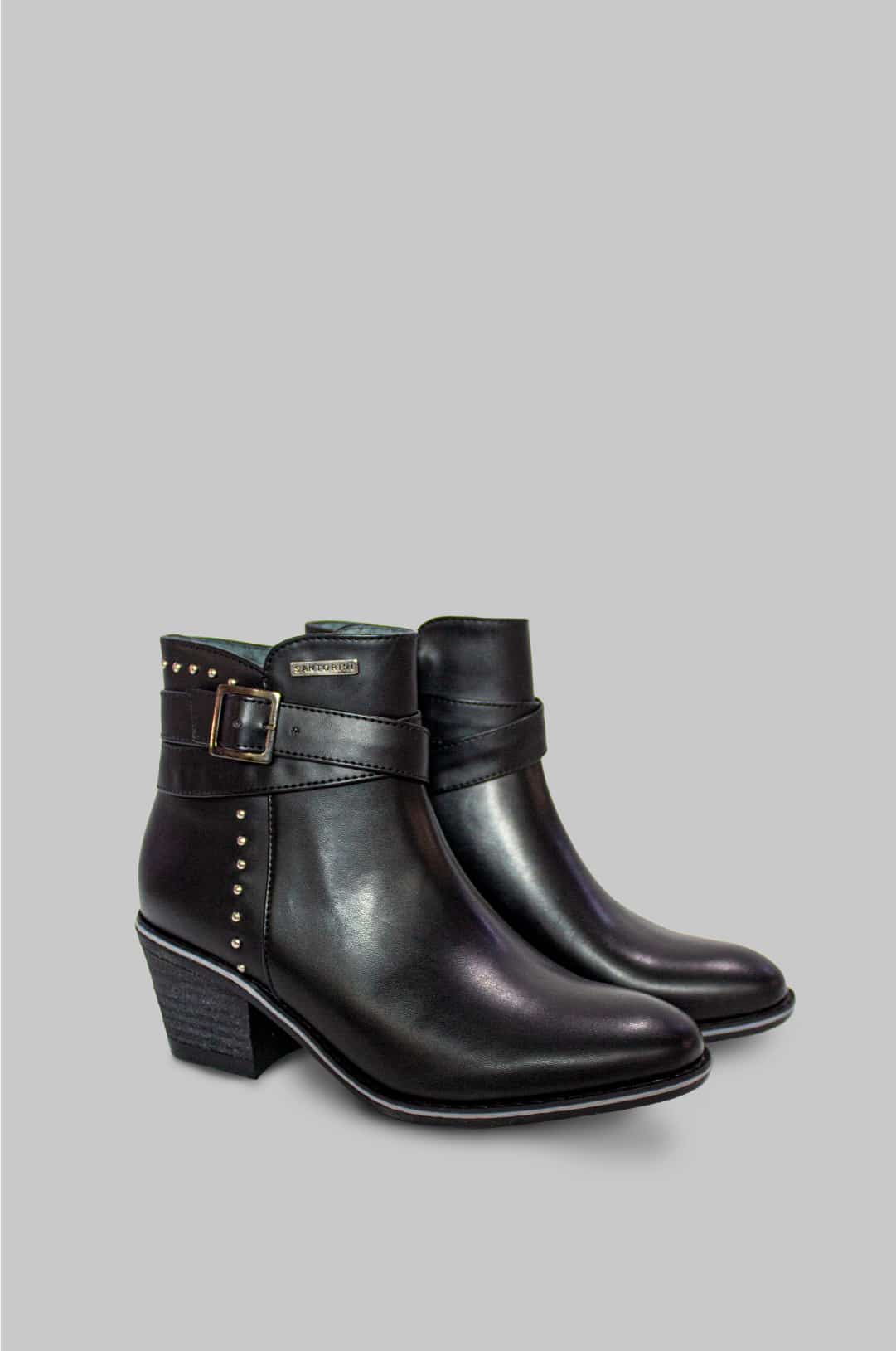 BOTINES PARA MUJER BRILLO NEGRO