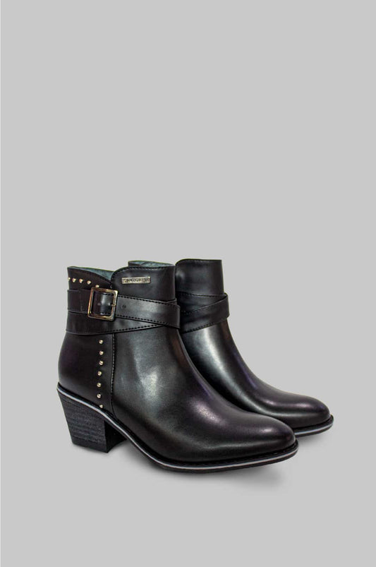 BOTINES PARA MUJER BRILLO NEGRO
