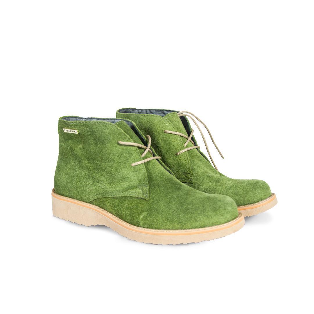BOTINES PARA MUJER FRANCESA CUERO VERDE