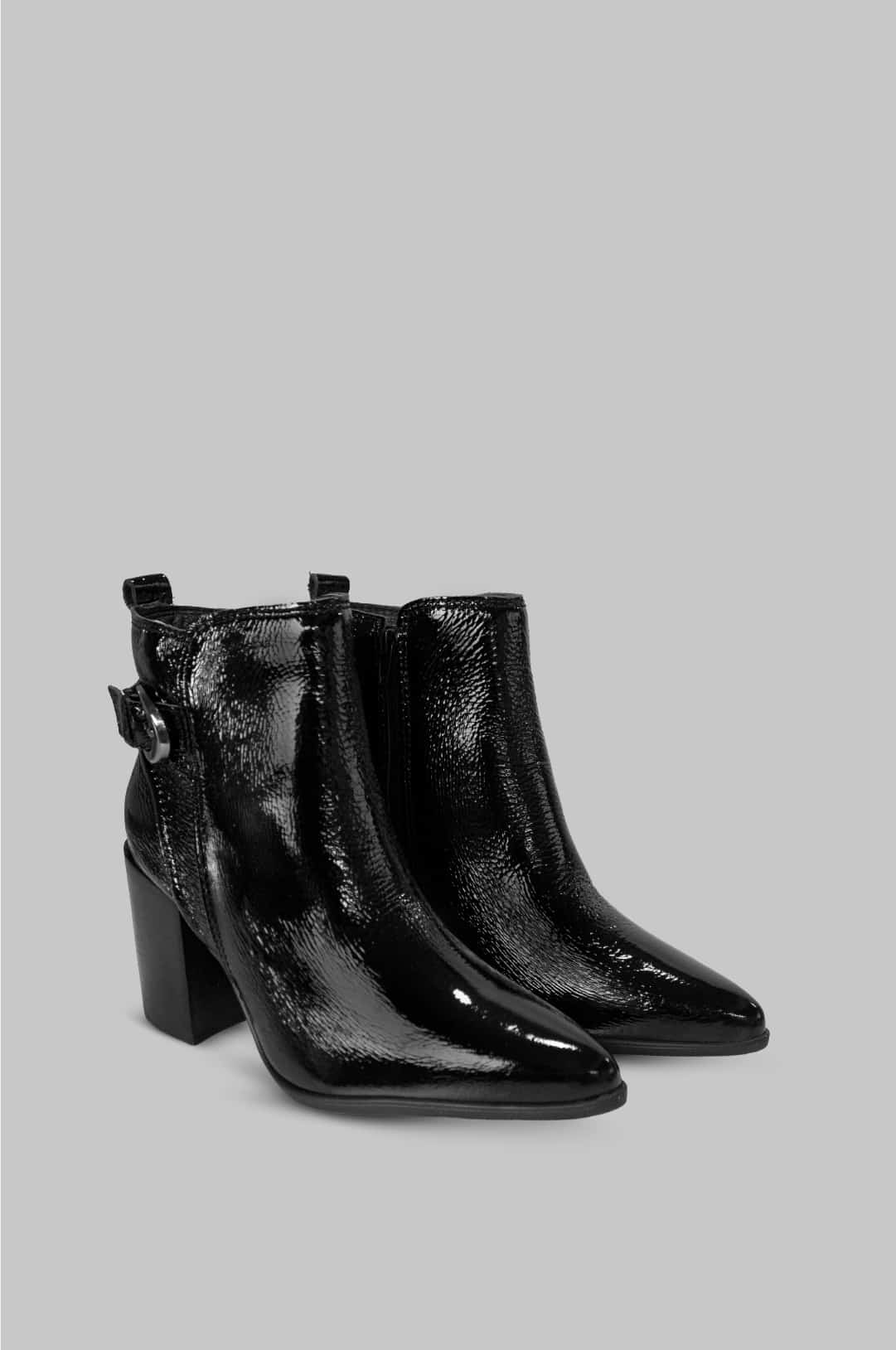 BOTINES PARA MUJER RAFAELA CUERO NEGRO