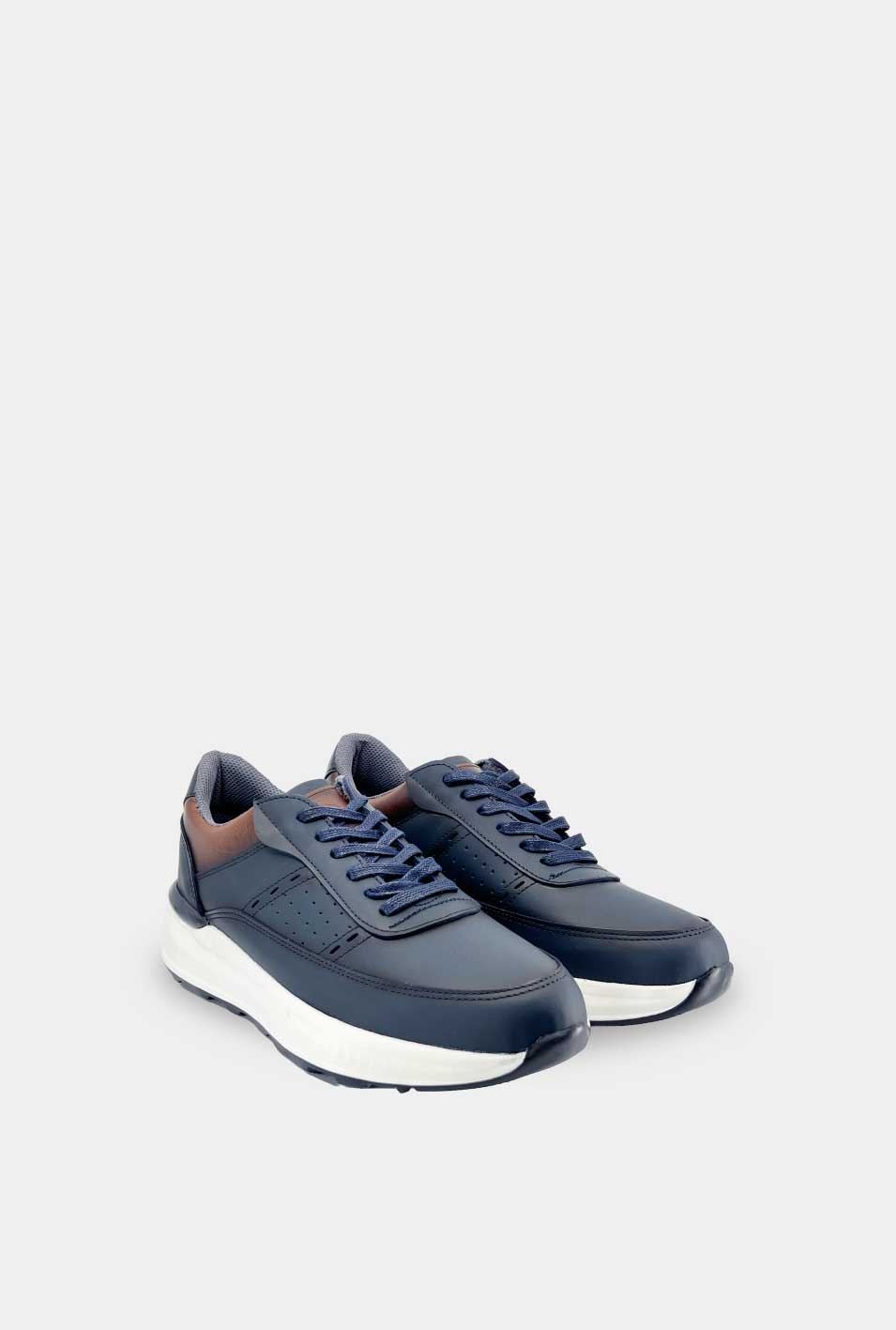 TENIS PARA HOMBRE TREBOL CUERO AZUL
