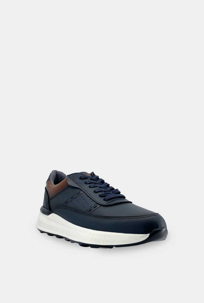 TENIS PARA HOMBRE TREBOL CUERO AZUL