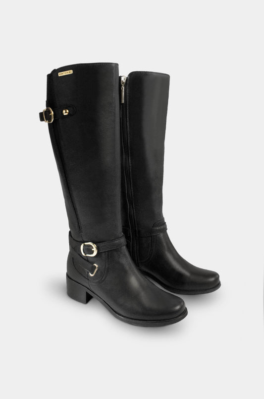 BOTAS PARA MUJER DINORA CUERO NEGRO