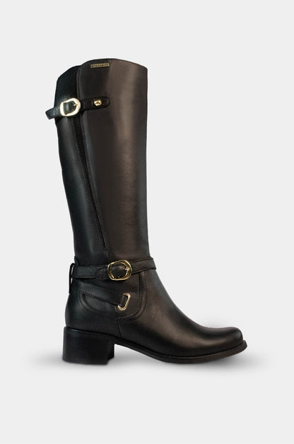 BOTAS PARA MUJER DINORA CUERO NEGRO