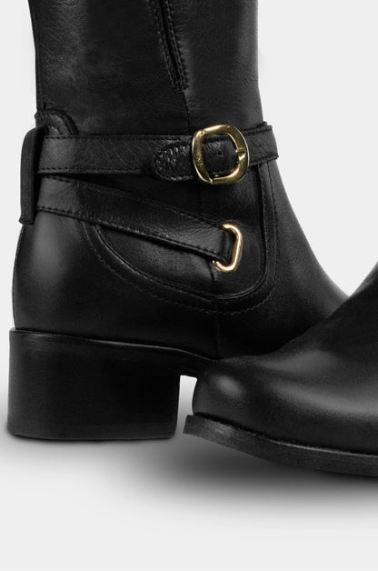 BOTAS PARA MUJER DINORA CUERO NEGRO