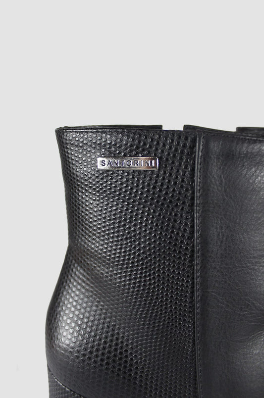 BOTINES PARA MUJER BRUNA CUERO NEGRO