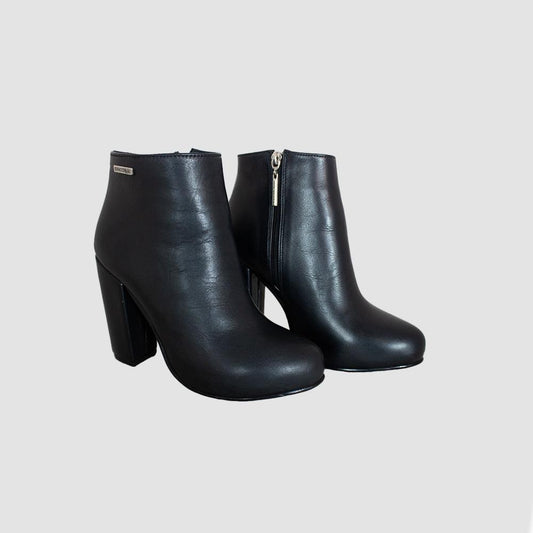 BOTINES PARA MUJER FARISA CUERO NEGRO