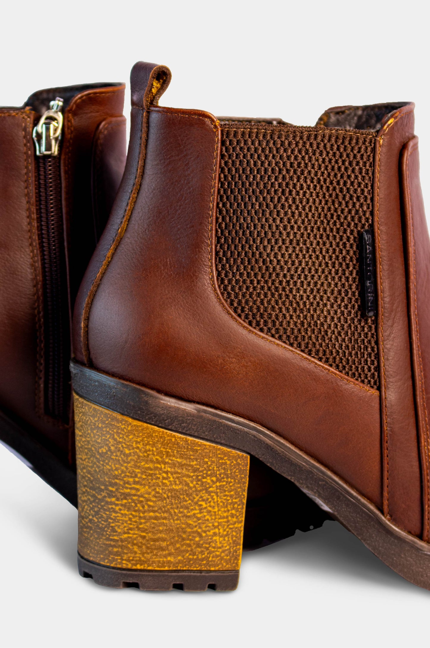 BOTINES PARA MUJER BRINA CUERO CAFE