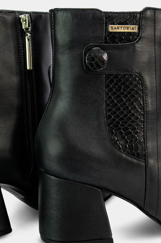 BOTINES PARA MUJER JULIETA CUERO NEGRO