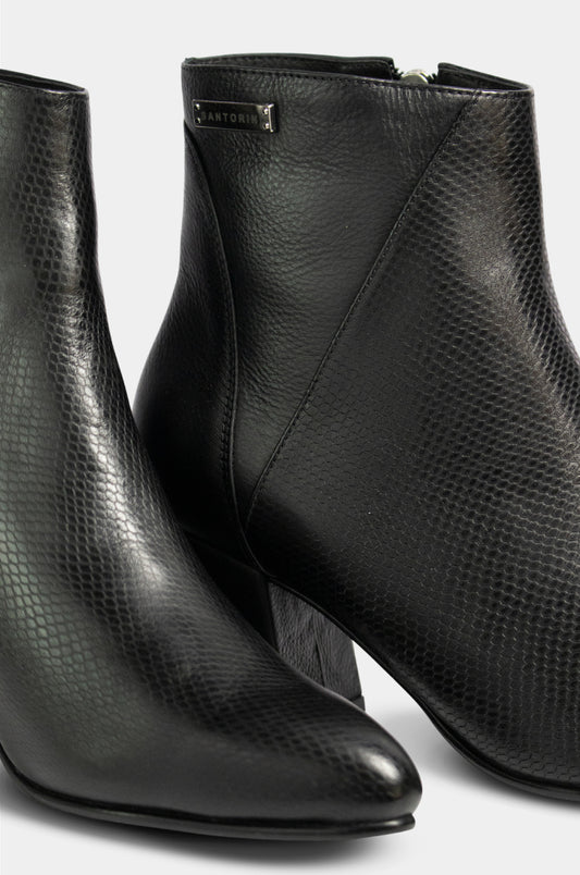 BOTINES PARA MUJER GABRIELA CUERO NEGRO
