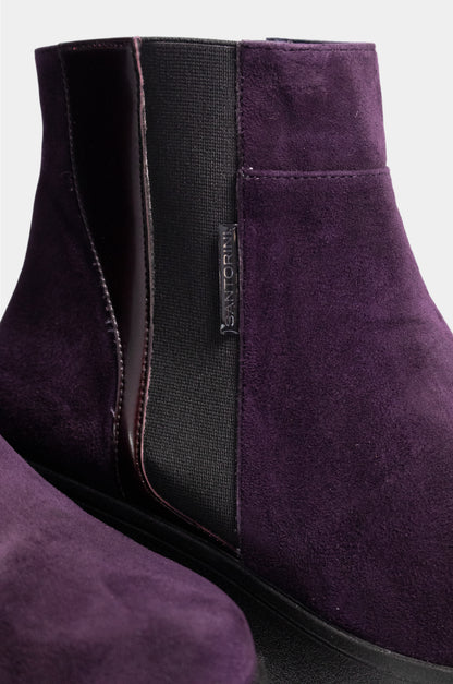 BOTINES PARA MUJER REINA CUERO MORADO