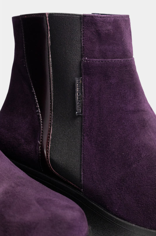 BOTINES PARA MUJER REINA CUERO MORADO