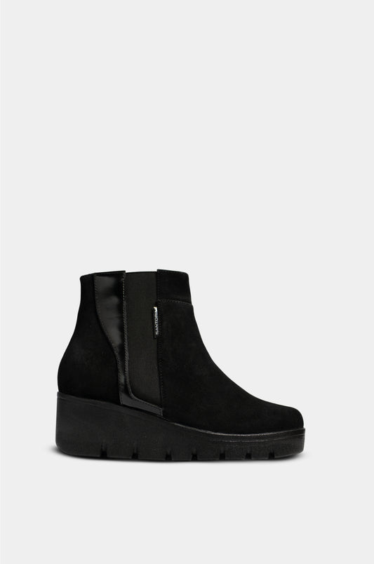 BOTINES PARA MUJER REINA CUERO NEGRO