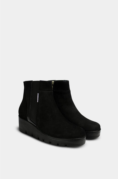 BOTINES PARA MUJER REINA CUERO NEGRO
