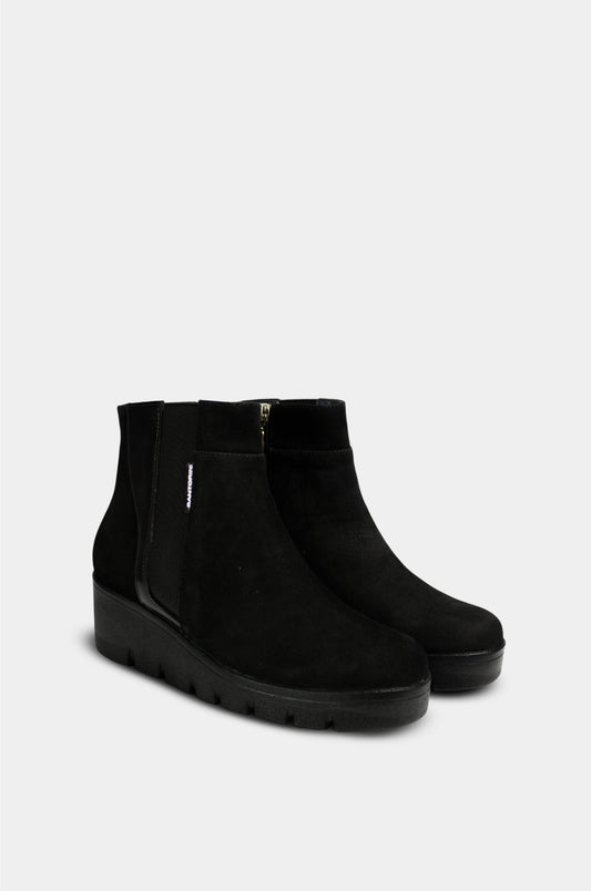 BOTINES PARA MUJER REINA CUERO NEGRO