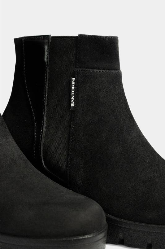 BOTINES PARA MUJER REINA CUERO NEGRO