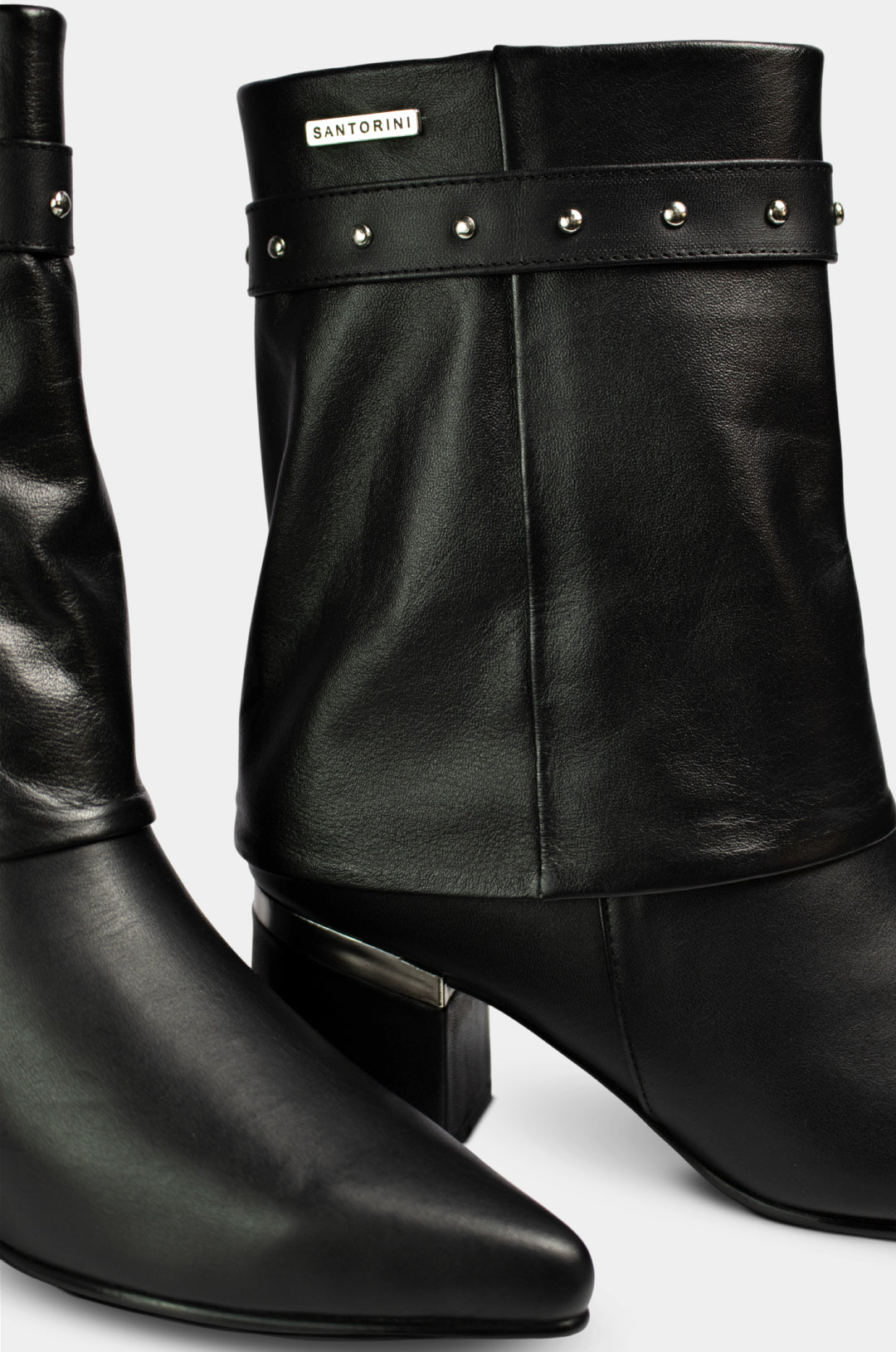 BOTINES PARA MUJER LUX CUERO NEGRO