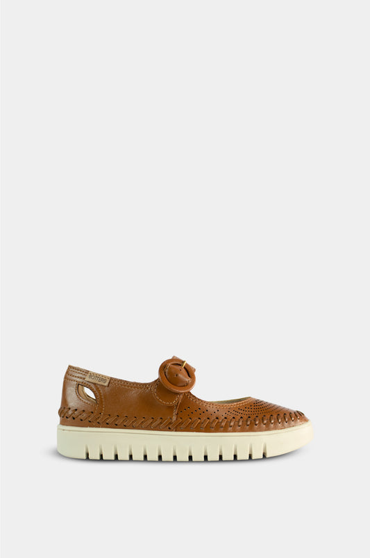 ZAPATOS PARA MUJER OREA CUERO CANELA