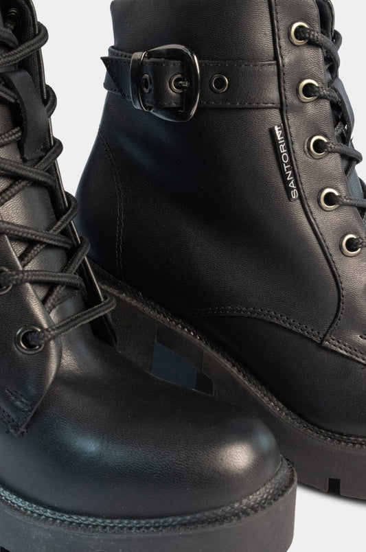 BOTINES PARA MUJER STAR CUERO NEGRO